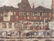 Egon Schiele House with Drying Laundry (mk12) oil painting artist